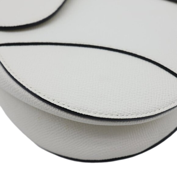 Christian Dior  Saddle Grained Calfskin Leather Shoulder Bag Off White - Picture 9 of 15